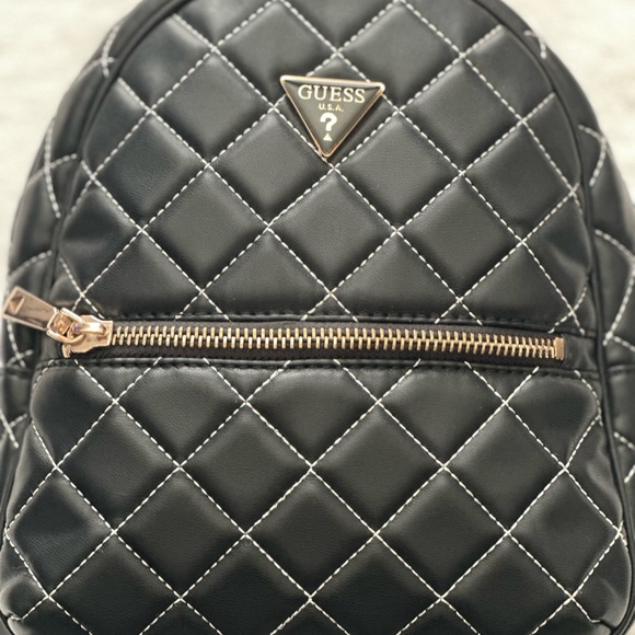 GUESS Black Quilted Women's Backpack - Picture 1 of 4